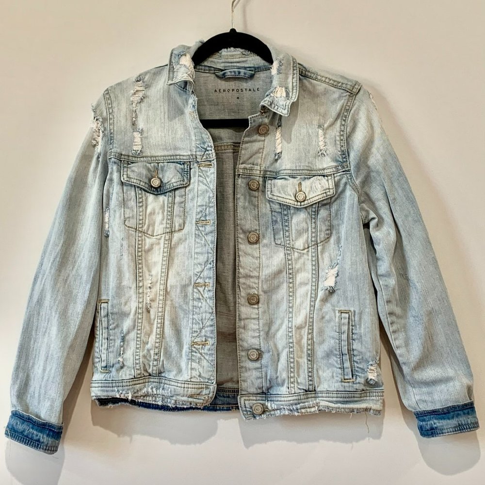 Distressed Acid Washed Denim Jacket